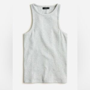 NWT J.Crew Vintage Rib High Neck 70s BH925 ~ Sz XS ~ Heather Gray